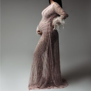 Starlet Embellished Pink Dress (Maternity Shoot Dress)